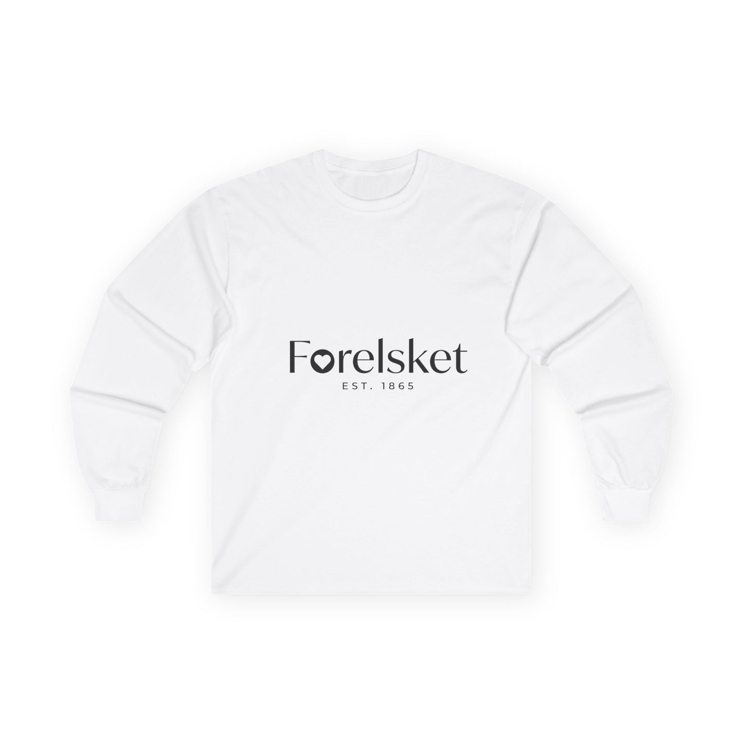 Long Sleeve Tee — 'Forelsket' Minimal Logo with Vertical Brown Floral Back